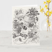 "私はメッセージカード海によって"の静かに坐ることを行きました カード (黄色い花)