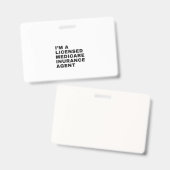 私はメディケア保険代理店の資格を持っています バッジ (Front & Back)