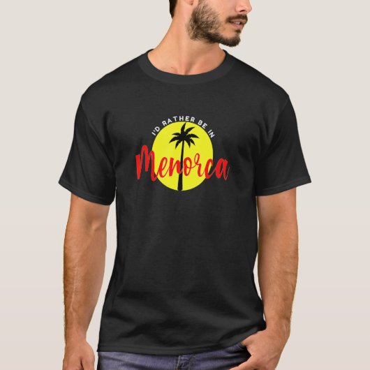 私はメノルカにいたい – 休暇ビーチブルー Tシャツ (正面)