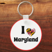 私はメリーランドとメリーランドのハートが大好き – 旅行/スポーツ キーホルダー (正面)