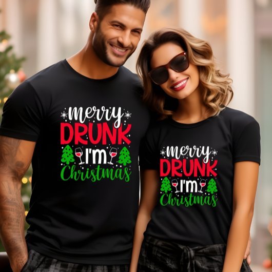 私はメリー飲クリスマスだおもしろい Tシャツ