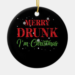 私はメリー飲クリスマスだ セラミックオーナメント