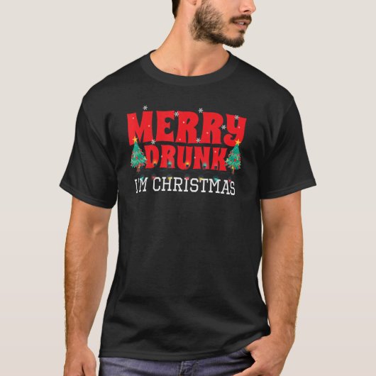 私はメリー飲クリスマスだ Tシャツ (正面)