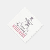 私はメルトダウンを持っている – おもしろい雪だるまデザイン スタンダードカクテルナプキン (角)