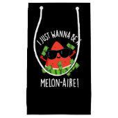 私はメロン入りのメロンプンダークBGになりたい スモールペーパーバッグ (正面)