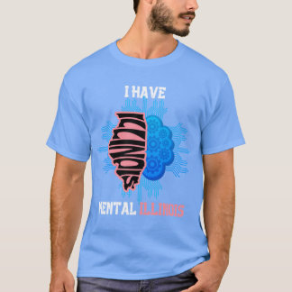 私はメンタルイリノイ 可愛いイリノイ州 Tシャツ