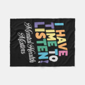 私はメンタルヘルス聞認識度Sに時間がある フリースブランケット (正面(横))