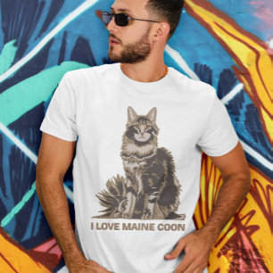 私はメーヌクーンが大好き Tシャツ
