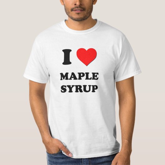 私はメープルシロップを愛します Tシャツ (正面)