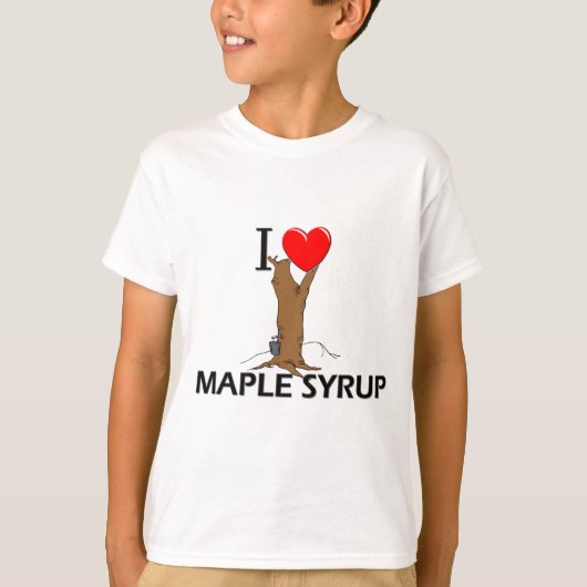 私はメープルシロップを愛します Tシャツ (正面)