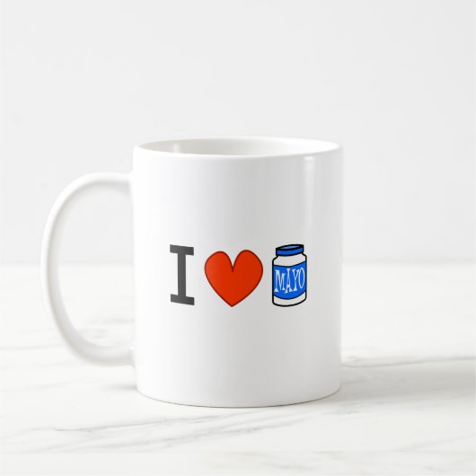 私はメーヨーを愛します! コーヒーマグカップ (左)
