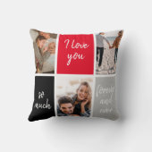 私はモダンあなたが大好きコラージュのバレンタインデー クッション (裏面)