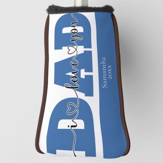 "私はモダンあなたを愛するパパ"引用文ブルー ゴルフヘッドカバー (回転90)