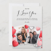 私はモダンあなたを愛する写真ホリデーカード サンキューカード (正面)