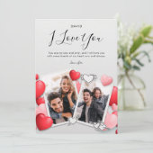 私はモダンあなたを愛する写真ホリデーカード サンキューカード (スタンド正面)