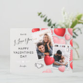 私はモダンあなたを愛する写真ホリデーカード サンキューカード (スタンド正面)