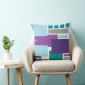 私はモダンな紫色のティール(緑がかった色)の青いレトロの装飾用クッションです クッション (椅子)