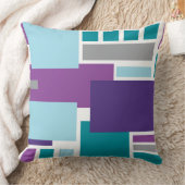 私はモダンな紫色のティール(緑がかった色)の青いレトロの装飾用クッションです クッション (ブランケット)