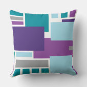 私はモダンな紫色のティール(緑がかった色)の青いレトロの装飾用クッションです クッション (裏面)