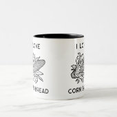 私はモダンコーブのアイコンとコーンパンが大好き ツートーンマグカップ (中央)