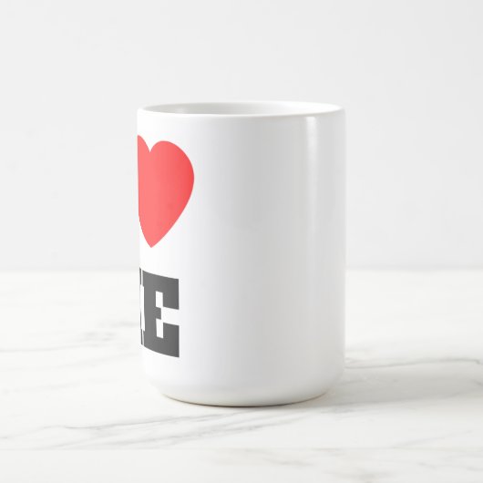 私はモノグラムのスクリプトを愛してい感動的る コーヒーマグカップ (中央)