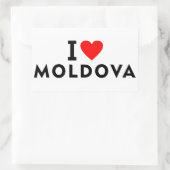 私はモルドバの国のようにハート旅行観光が大好き 長方形シール (バッグ)