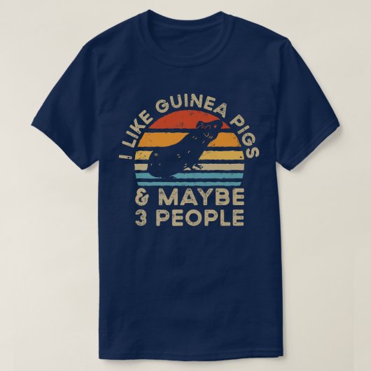私はモルモットが好きで、多分3人のプレミアムが好きだ Tシャツ (デザイン正面)