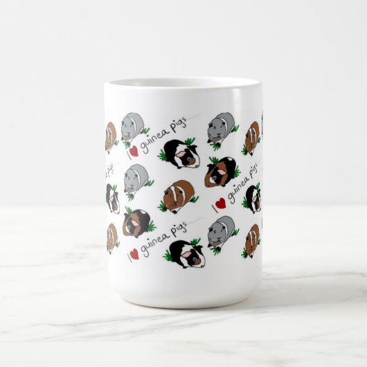 私はモルモットのマグを愛します コーヒーマグカップ (中央)