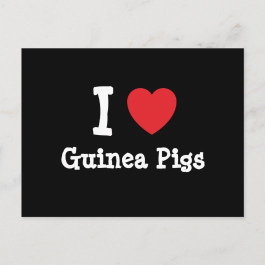 私はモルモットハートが大好カスタムきパーソナライズされた ポストカード (正面)