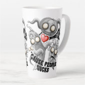私はモンスターが人々の最低原因 カフェラテマグ (右アングル)