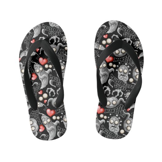 私はモンスターが人々の最低原因 キッズビーチサンダル (フットベッド)