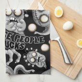 私はモンスターが人々の最低原因 キッチンタオル (四つ折り)