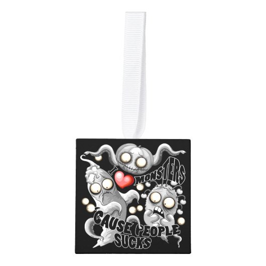 私はモンスターが人々の最低原因 キューブオーナメント (正面)