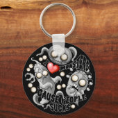 私はモンスターが人々の最低原因 キーホルダー (正面)