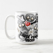 私はモンスターが人々の最低原因 コーヒーマグカップ (左)