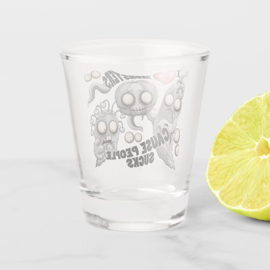 私はモンスターが人々の最低原因 ショットグラス (裏面)