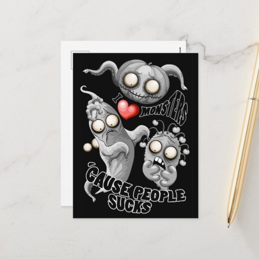 私はモンスターが人々の最低原因 シーズンポストカード (正面/裏面インサイチュ)