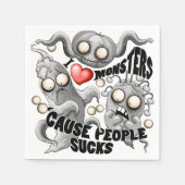 私はモンスターが人々の最低原因 スタンダードカクテルナプキン (正面)