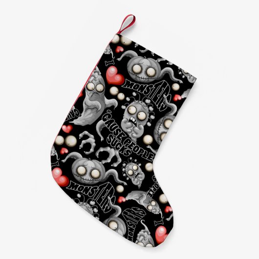 私はモンスターが人々の最低原因 スモールクリスマスストッキング (正面 (吊り時))
