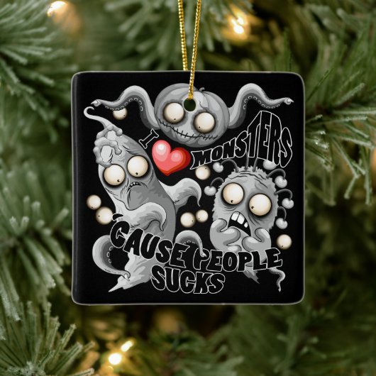 私はモンスターが人々の最低原因 セラミックオーナメント (ツリー)