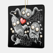 私はモンスターが人々の最低原因 セラミックオーナメント (左)