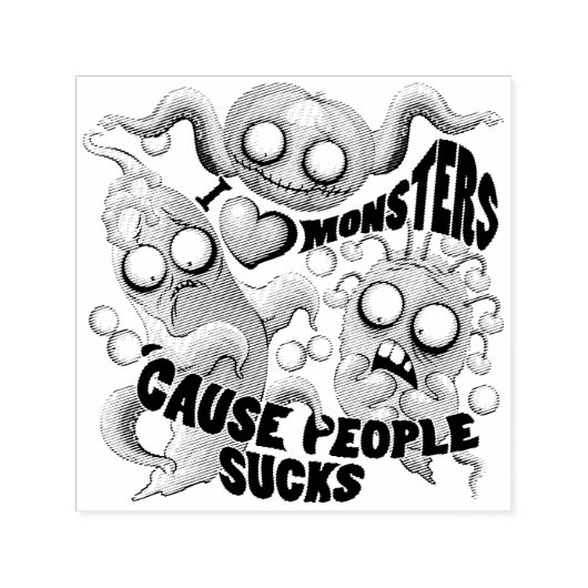 私はモンスターが人々の最低原因 セルフインキングスタンプ (デザイン)