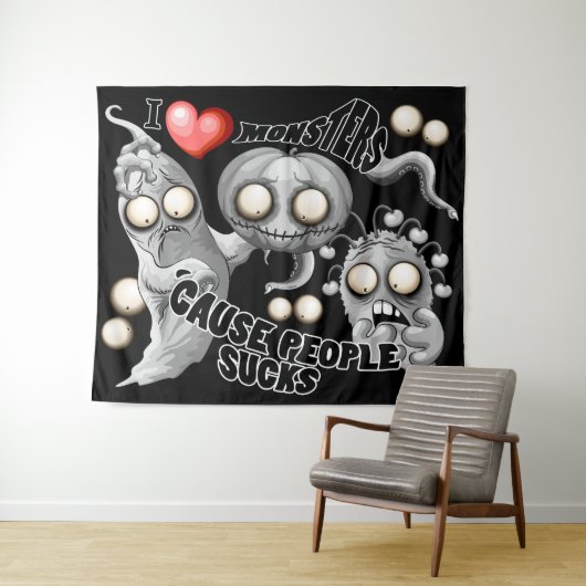 私はモンスターが人々の最低原因 タペストリー (インサイチュ(横))