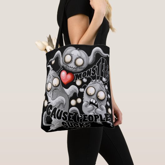 私はモンスターが人々の最低原因 トートバッグ (クローズアップ)