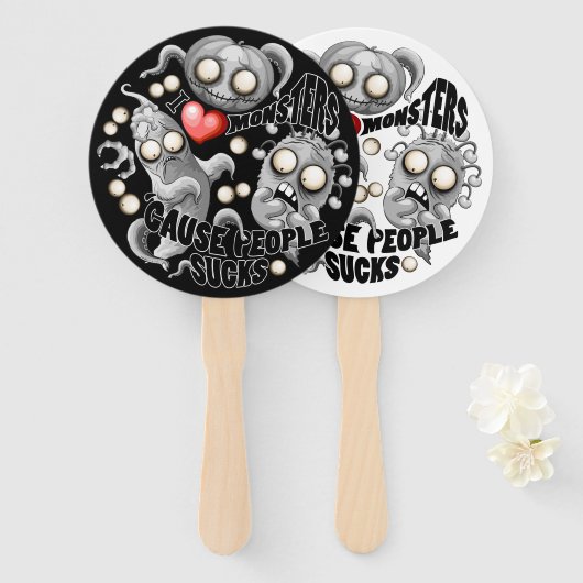 私はモンスターが人々の最低原因 ハンドファン (正面&裏面)
