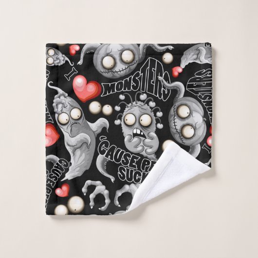 私はモンスターが人々の最低原因 バスタオルセット (ウォッシュタオル)