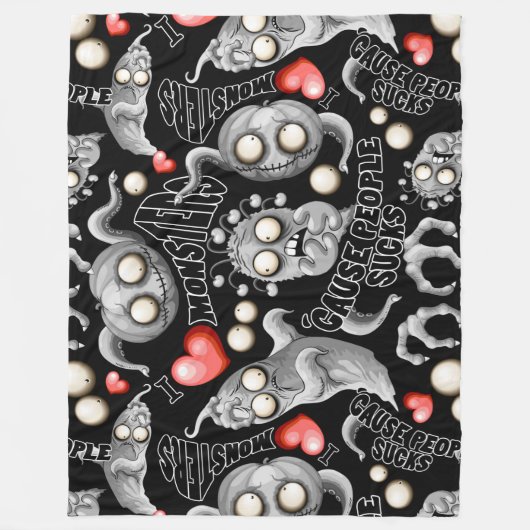 私はモンスターが人々の最低原因 フリースブランケット (正面)