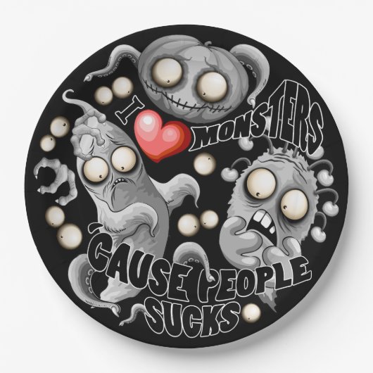 私はモンスターが人々の最低原因 ペーパープレート (正面)