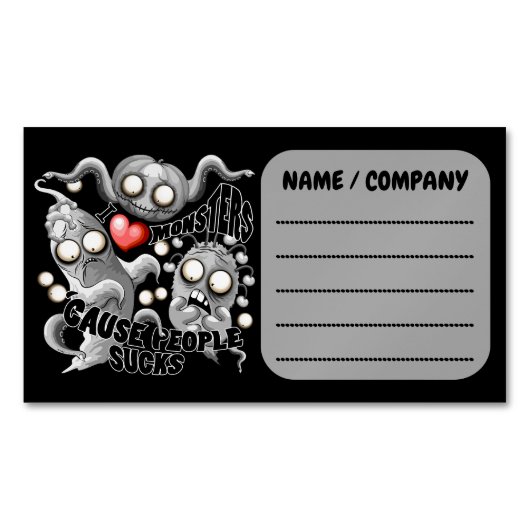 私はモンスターが人々の最低原因 マグネット名刺 (正面)