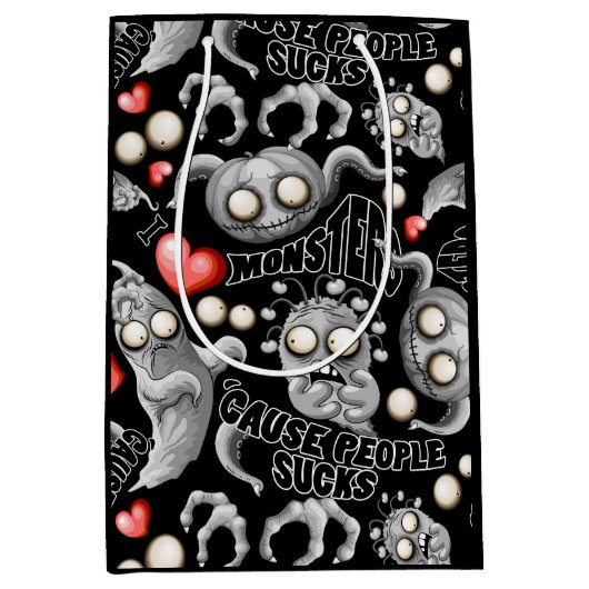 私はモンスターが人々の最低原因 ミディアムペーパーバッグ (正面)